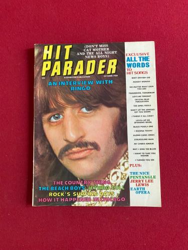 1969, Ringo Starr, Beatles, "HIT PARADER" Magazine, (No Label) Scarce /Vintage