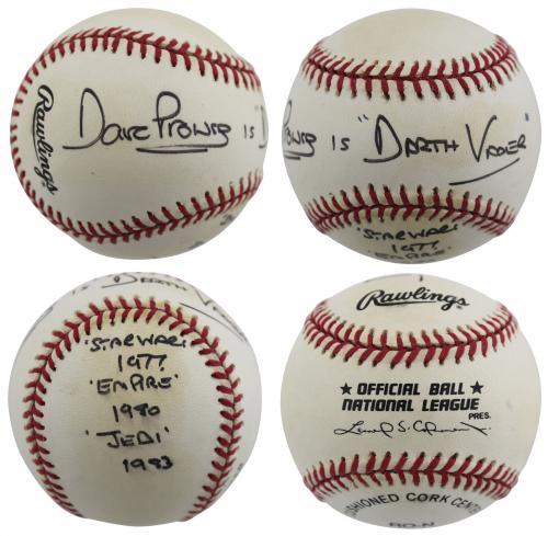 David Prowse Star Wars Multi-Inscribed Signed Coleman Onl Baseball BAS #AA03569