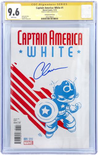 Chris Evans Captain America Autographed Captain America: White #1 Young Variant Cover Comic Book - CGC Graded 9.6
