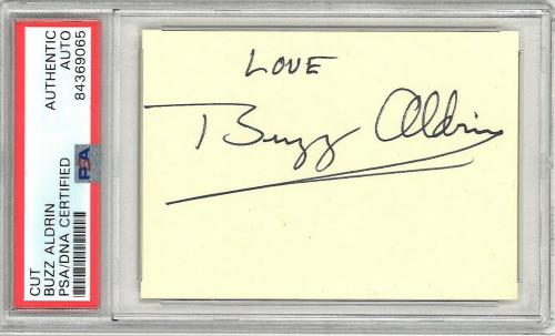 Edwin Buzz Aldrin Autograph Reprint On Original Period 1960s 3X5 Card 