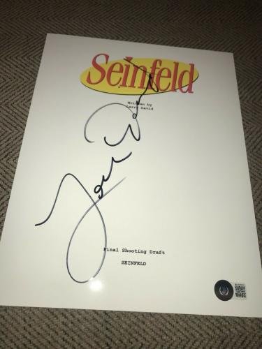 Larry David Signed Autograph Script Television Seinfeld Beckett Bas Coa Auto D