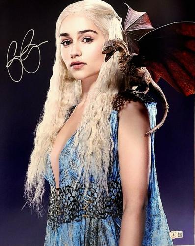 EMILIA CLARKE Signed Auto Game Of Thrones "DAENERYS" 16x20 Photo BAS #BA71768