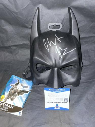 Christian Bale Signed Full Size Batman Mask Cowl The Dark Knight Beckett #11