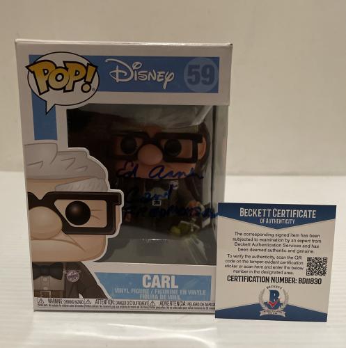 Ed Asner Signed Autographed Carl UP Disney Pixar  Funko Pop 59 Beckett COA 3