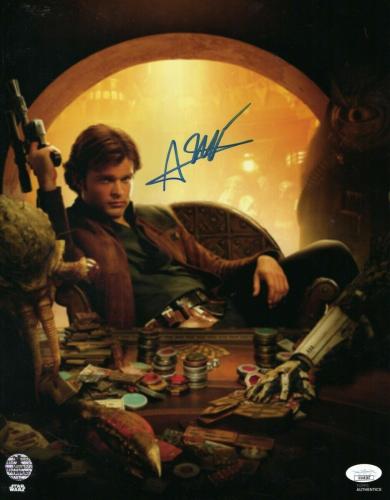 Alden Ehrenreich Signed Autographed 11X14 Photo Star Wars Han Solo Blaster JSA