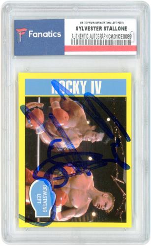 Sylvester Stallone Rocky IV Autographed 2016 Topps Rocky 40th Anniversary Devasting Left Card