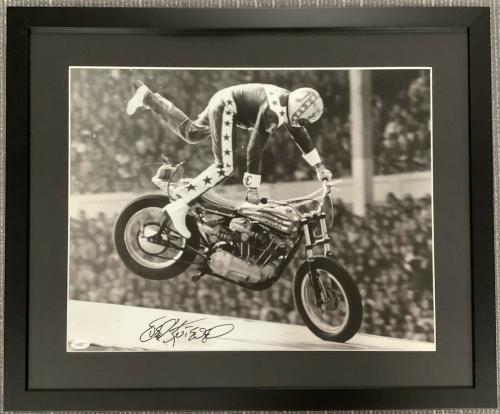 Evel Knievel 8x10 Autographed Black & White Photograph RP 