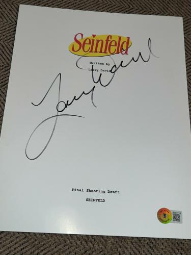 Larry David Signed Autograph Seinfeld Script Television Jerry Seinfeld Beckett F
