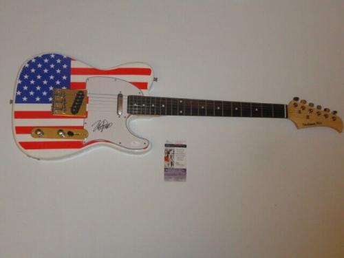 Mike Love Signed Usa Flag Electric Guitar The Beach Boys Jsa Coa 2