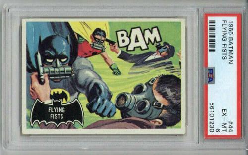 1966 Topps Batman #44 Flying Fists Psa 6 Excellent Mint Low Population Rare