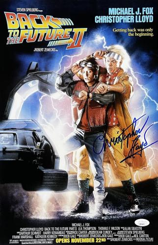 Christopher Lloyd Signed 11x17 Back to the Future Part II Poster Photo JSA