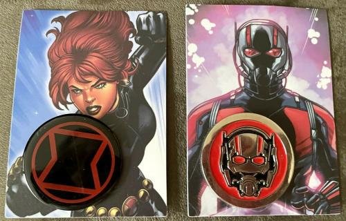 Ant-Man Black Widow Avengers 2015 Marvel Metal NECA metal pins trading cards NEW