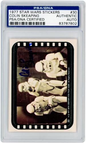 Colin Skeaping Star Wars Autographed 1977 Stickers #30 PSA Authenticated Card