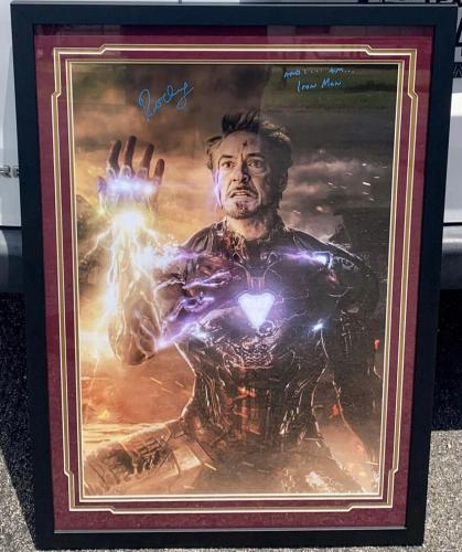 Robert Downey Jr. And I Am Iron Man Signed 24x36 Framed Photo Beckett Witness