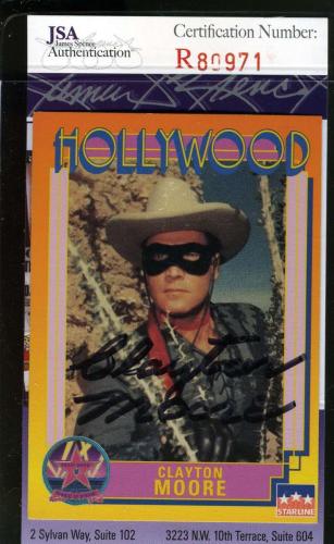 Clayton Moore Hand Signed Jsa Coa Hollywood Walk Fame Card Autographed Authentic