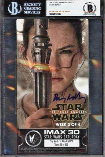 Rey Beckett BAS Daisy Ridley Signed Star Wars The Force Awakens 8x10 Photo 4 