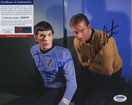 William Shatner & Leonard Nimoy Star Trek Signed  Psa/dna Photo Z99447