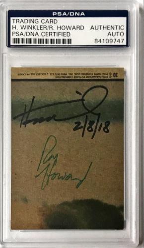1976 Happy Days Henry Winkler & Ron Howard Dual Signed Auto Card #30 PSA/DNA