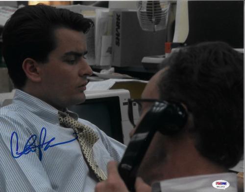 Charlie Sheen Autographed 11x14 Wall Street Fox Stare Signed Photo - PSA/DNA