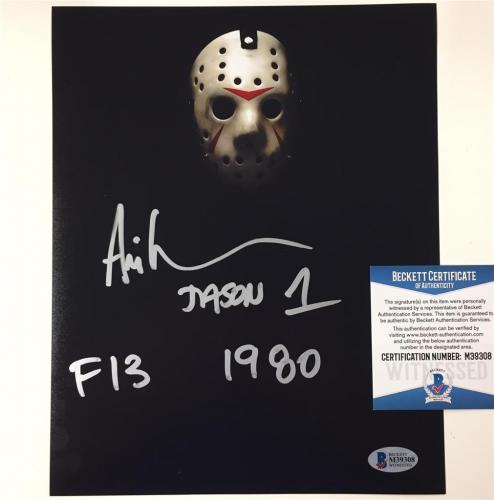 ARI LEHMAN Friday the 13th "JASON 1 F13 1980" signed 8x10 photo ~Beckett BAS COA
