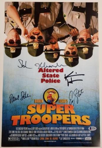 Super Troopers 2 Signed Movie Poster 13" x 18" Broken Lizard Signatures 