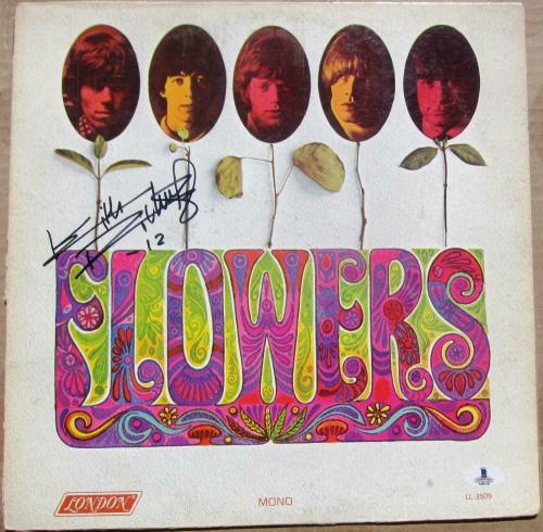 Keith Richards signed Rolling Stones LP Album Cover Flowers BAS Beckett auto