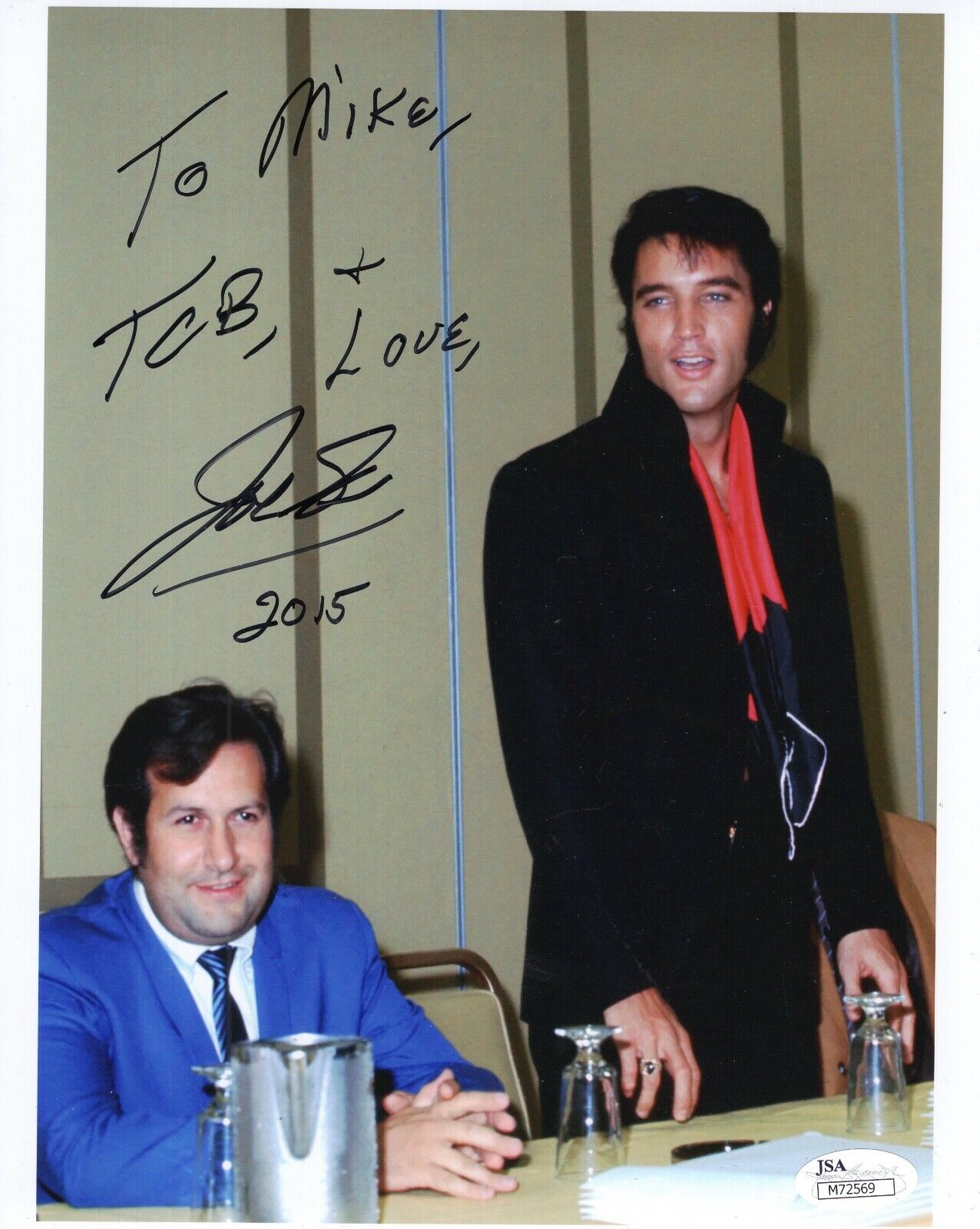 JOE ESPOSITO HAND SIGNED 8x10 COLOR PHOTO ELVIS PRESLEY TO MIKE JSA