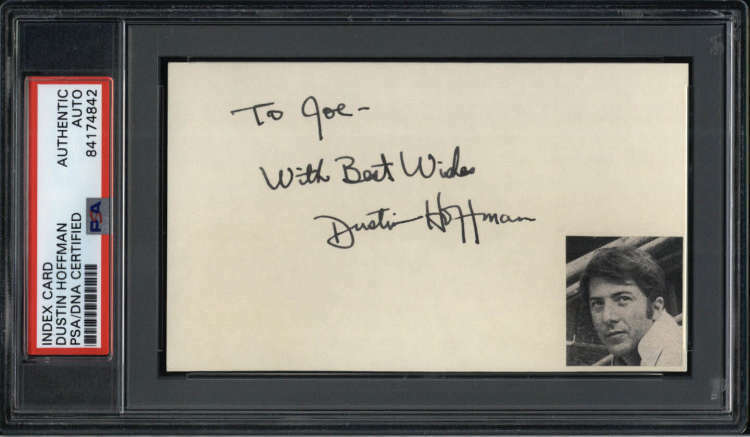 Dustin Hoffman Actor Rain Man Signed 3 X 5 Index Card Psa Dna