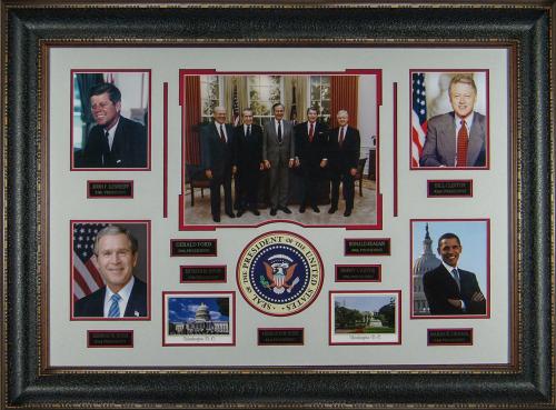 Barack Obama Presidential Seal Autograph Framed Matted Photo Photograph Picture