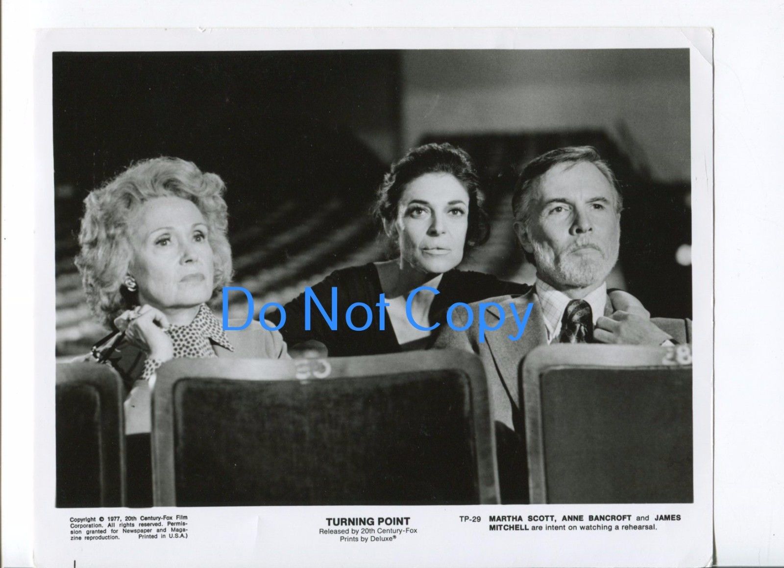 Martha Scott Anne Bancroft James Mitchell Turning Point Movie Still Press Photo