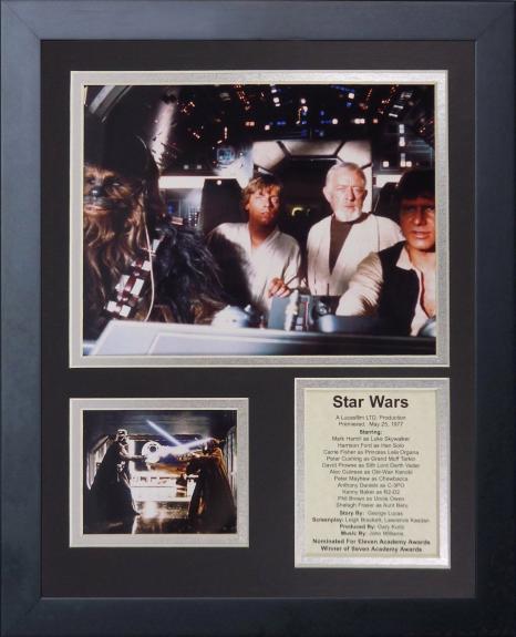 11x14 FRAMED STAR WARS 1977 HARRISON FORD CAST LIST LUKE SKYWALKER 8X10 PHOTO