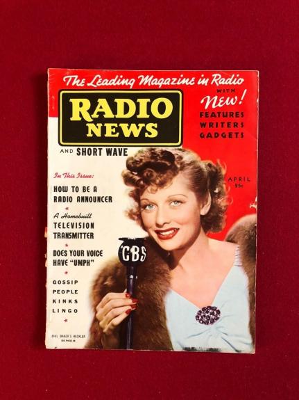 1938, Lucille Ball, "RADIO NEWS" Magazine (No Label)) (Scarce)  (I Love Lucy)