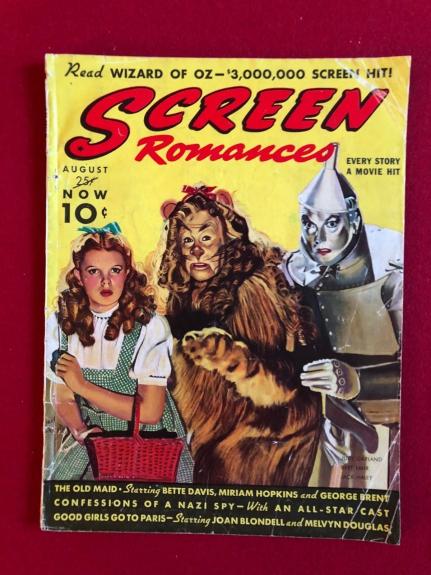 1939, Wizard of OZ, "SCREEN Romances" Magazine (No Label) Scarce
