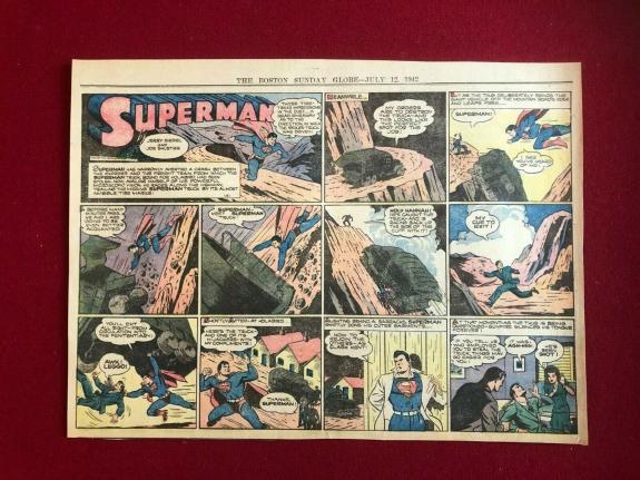1942,SUPERMAN (Siegel & Shuster), 1/2 Page Sunday Comic Strip (Scarce / Vintage)