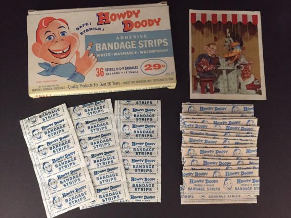 1950's Howdy Doody, "Un-Opened" Bandage Strips (Scarce / Vintage)