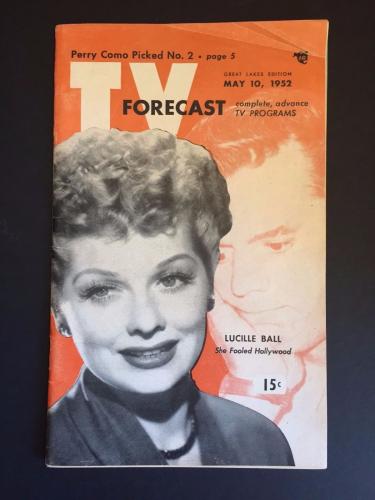 1952 Lucille Ball, "TV Forcast" Guide (I Love Lucy)