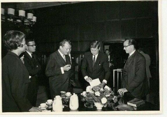 1963 President John F Kennedy Berlin Trip, Evening Dinner Event Orig Wire Photo
