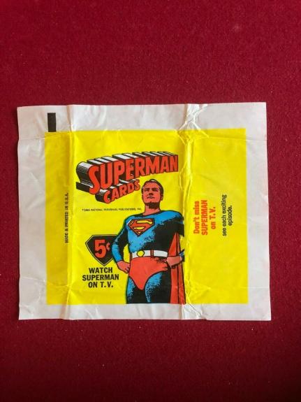 1965, Superman Trading Card Wrapper (Scarce/ Vintage)