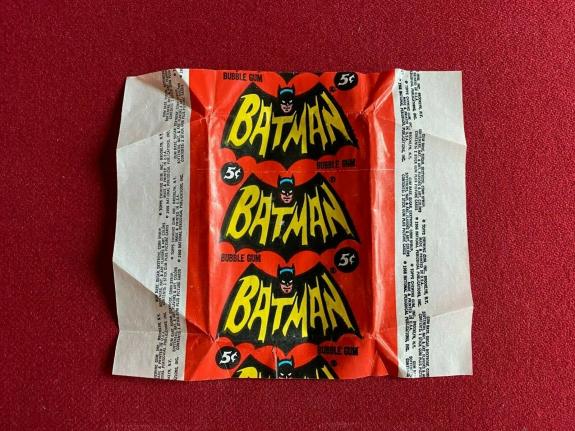 1966, BATMAN, "Topps" Trading Card Wrapper (Scarce / Vintage)  Zap!, Pow!