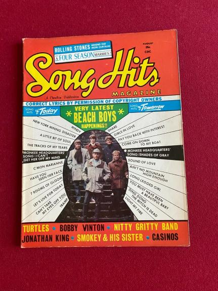 1967, Beach Boys, "Song Hits" Magazine (No Label) Scarce / Vintage /  Mike Love
