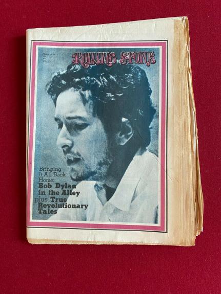 1971, Bob Dylan, "ROLLING Stone" Newspaper Magazine (No Label) Vintage / Scarce