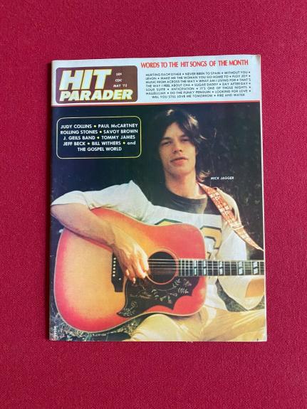 1972, Mick Jagger (Rolling Stones) "HIT PARADER" Magazine (No Label) Vintage