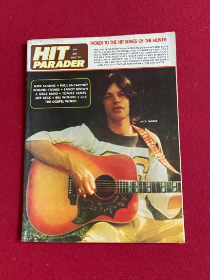 1972, Mick Jagger (Rolling Stones) "HIT PARADER" Magazine (No Label) Vintage