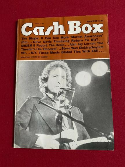 1974, Bob Dylan, "Cash Box" Magazine (No Label) Vintage / Scarce