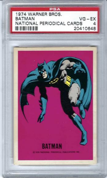 1974 Warner Bros Batman National Periodical Cards PSA