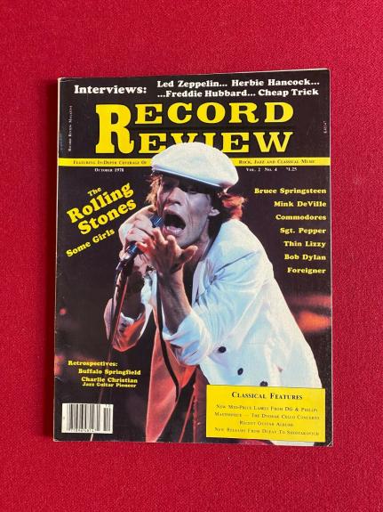 1978, Mick Jagger, "RECORD REVIEW" Magazine (No Label) Vintage / Scarce