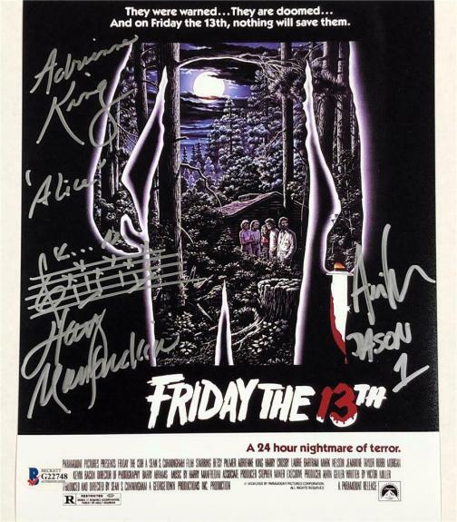 1980 Friday the 13th JASON cast signed 8x10 movie poster photo ~ Beckett BAS COA