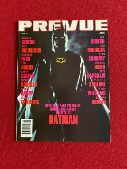 1989, BATMAN, "PREVUE" Magazine (No Label) Vintage / Scarce (Michael Keaton)