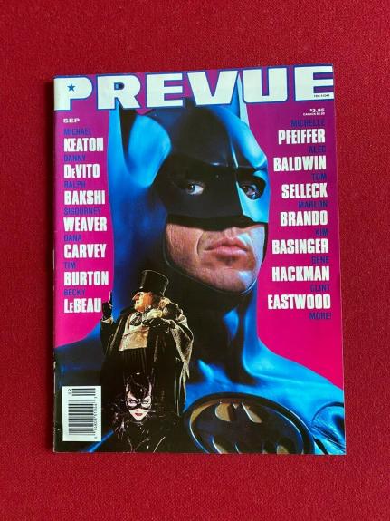 1992, BATMAN, "PREVUE" Magazine (No Label) Vintage / Scarce (Michael Keaton)