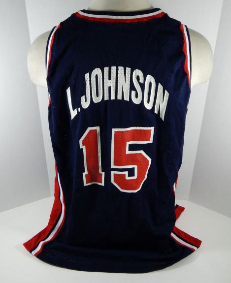 1994 Team USA Basketball Larry Johnson #15 Game Issued Blue Jersey DP06236